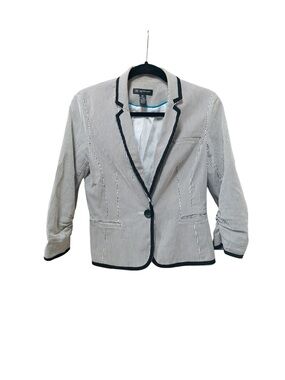 INC International Concepts Women's Black & White Pinstripe Blazer Size 6P